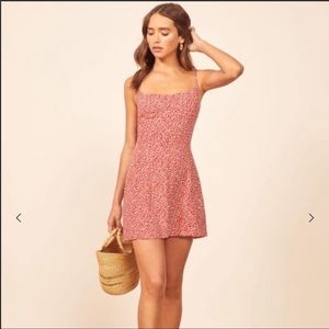 Reformation Yasmin Mini Dress in Scribble Print